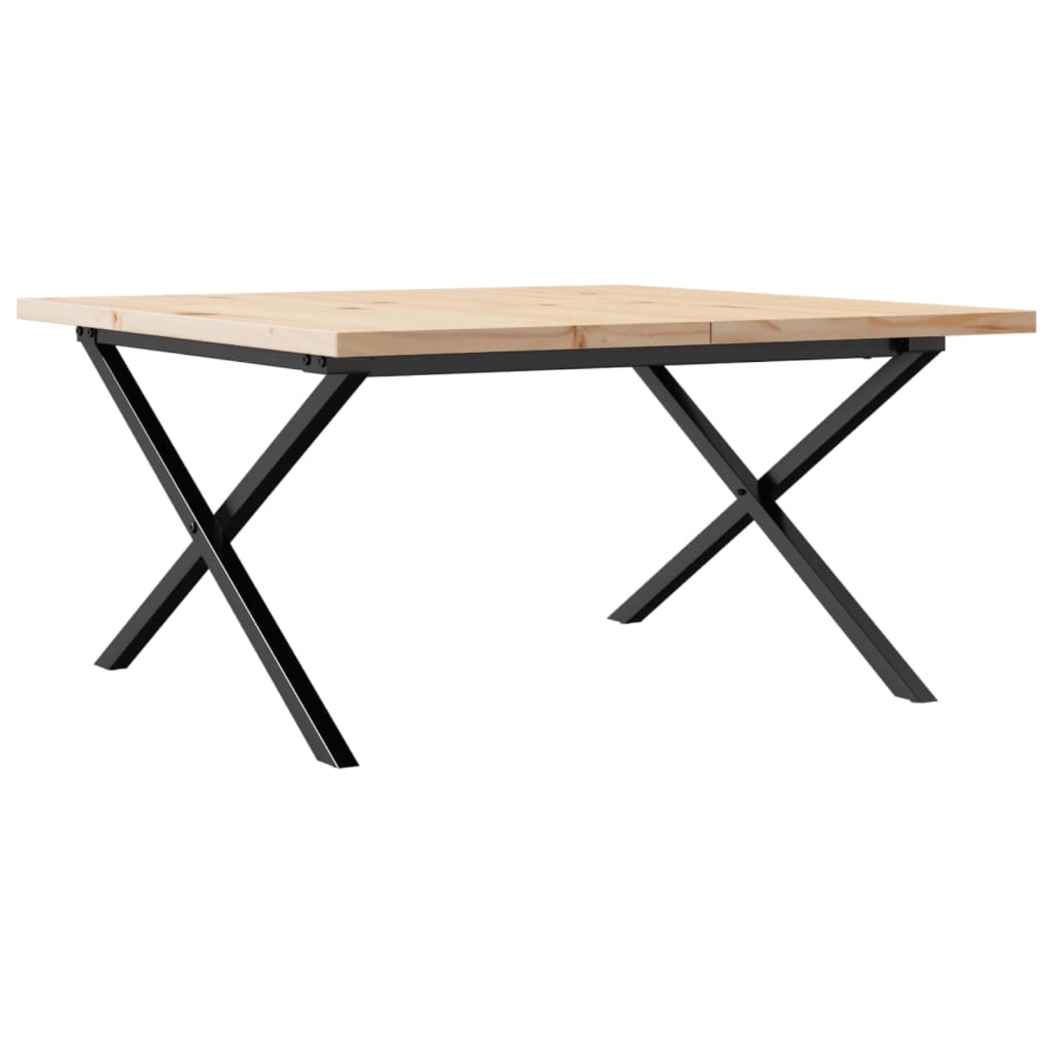 vidaXL Couchtisch X-Gestell 80x80x45,5cm Massivholz Kiefer & Gusseisen günstig online kaufen