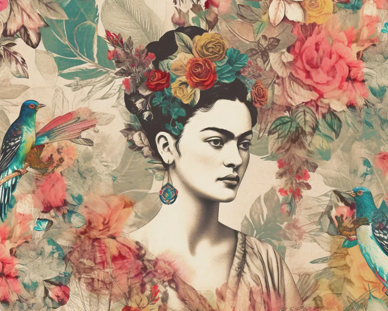 A.S. Création Leinwandbild "Frida Paradise - Wandbild Bunt Keilrahmen Kunst günstig online kaufen