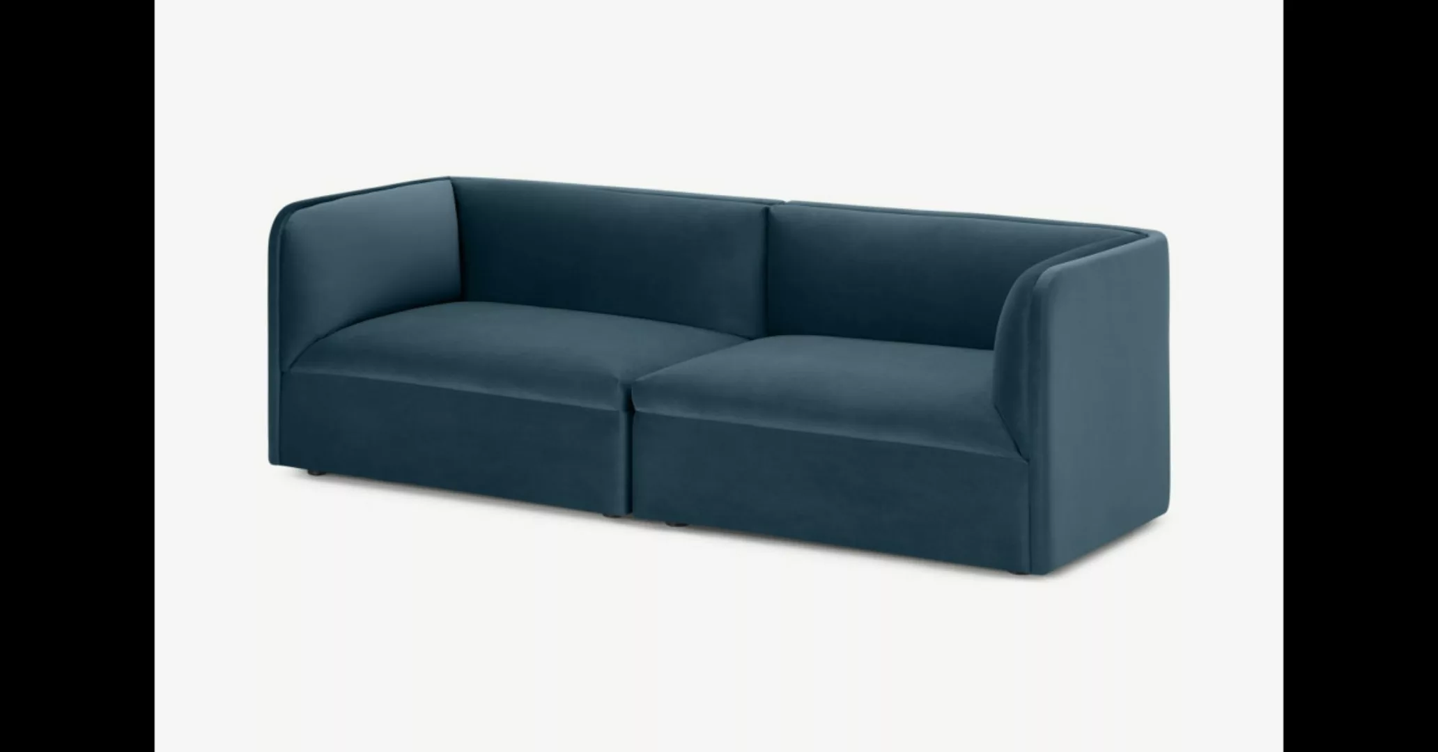 Torkel 3-Sitzer Sofa, Samt in Stahlblau - MADE.com günstig online kaufen