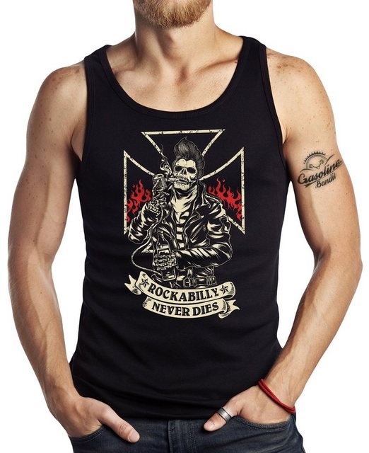 GASOLINE BANDIT® Tanktop Muskel-Shirt: Rockabilly Never Dies günstig online kaufen