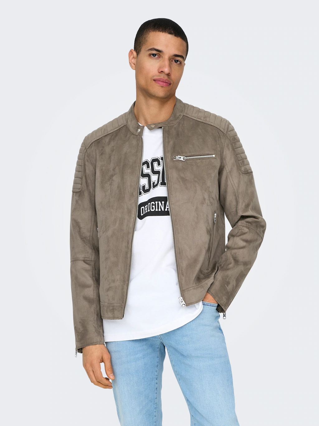 ONLY & SONS Lederimitatjacke "ONSGUS FAUX SUEDE RACER JACKET OTW NOOS", ohn günstig online kaufen