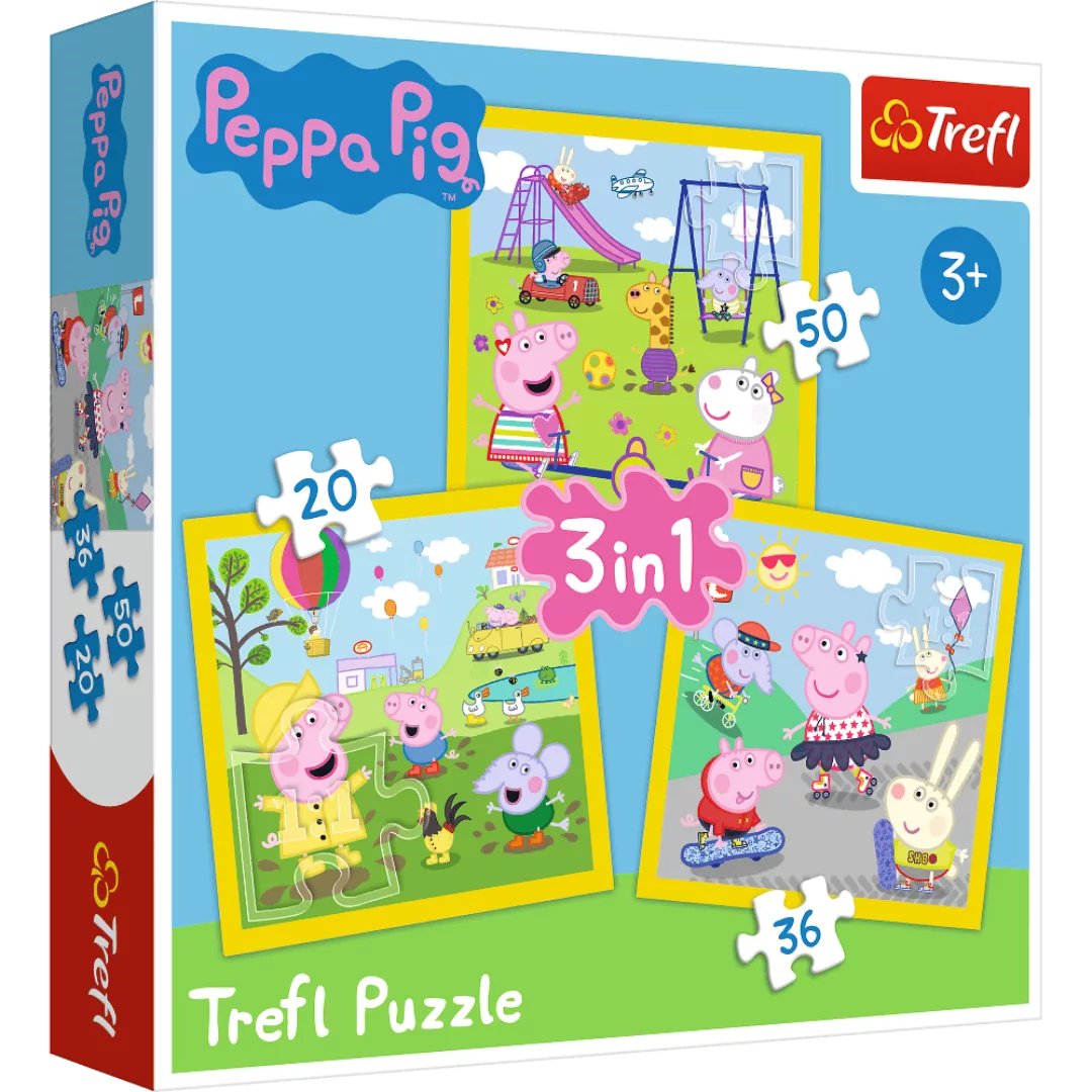 Puzzle - Peppa Pig Ein Schöner Tag - 3in1 20-50 Teile günstig online kaufen