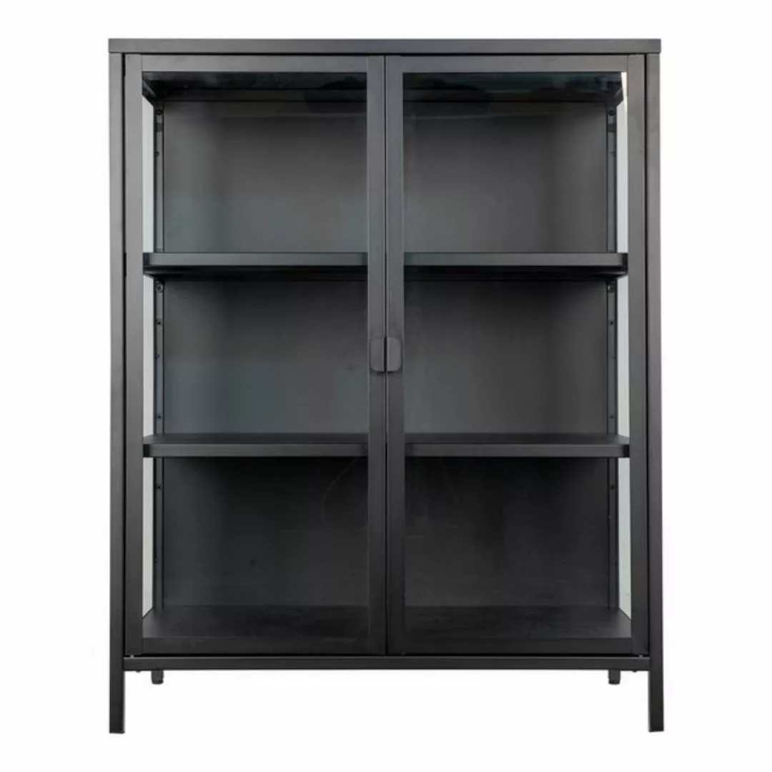 House Nordic Standvitrine Brisbane in Schwarz, Metall - 80x101,5x40cm (BxHx günstig online kaufen