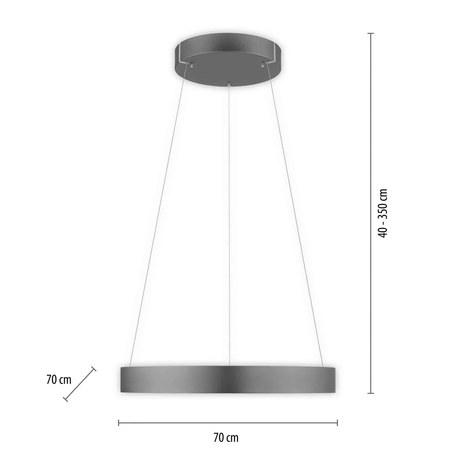 PURE E-Clipse LED-Hängeleuchte, CCT, grau günstig online kaufen