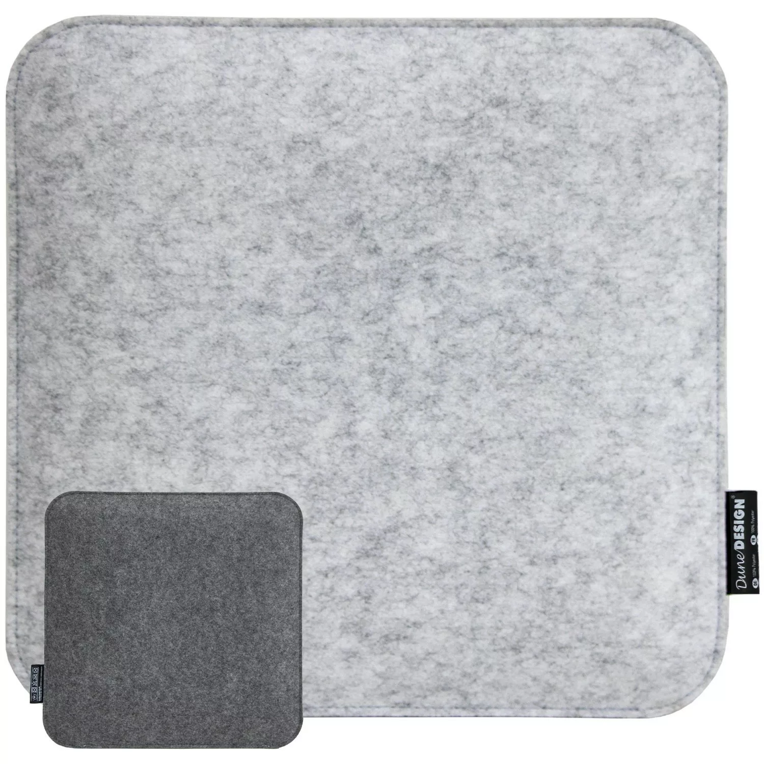 DuneDesign Eckiges Sitzkissen aus Filz 35 x 35 cm 30 mm Stark in Grau günstig online kaufen