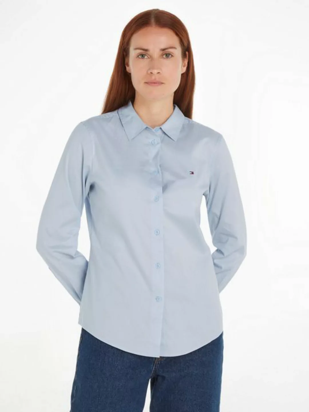 Tommy Hilfiger Hemdbluse "STRETCH OXFORD REGULAR SHIRT", mit Logostickerei günstig online kaufen