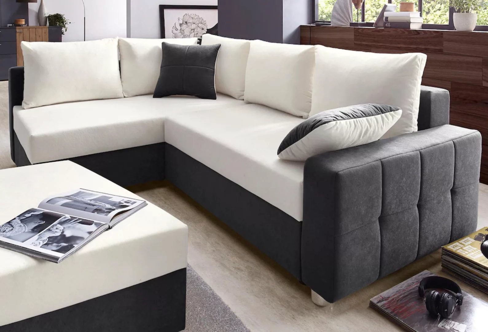 COLLECTION AB Ecksofa "Parma L-Form", mit Bettfunktion und Federkern günstig online kaufen