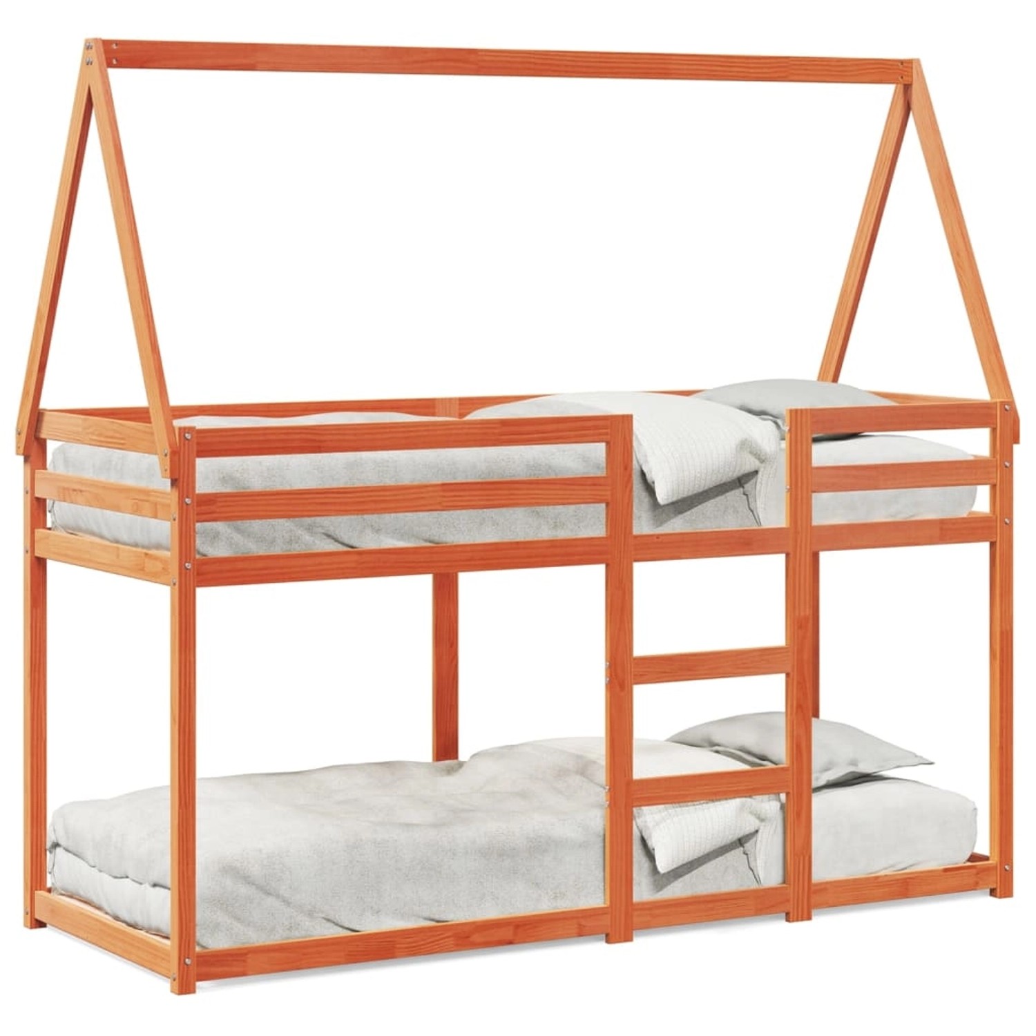 vidaXL Etagenbett mit Dach Wachsbraun 90x200 cm Massivholz Kiefer2096947 günstig online kaufen