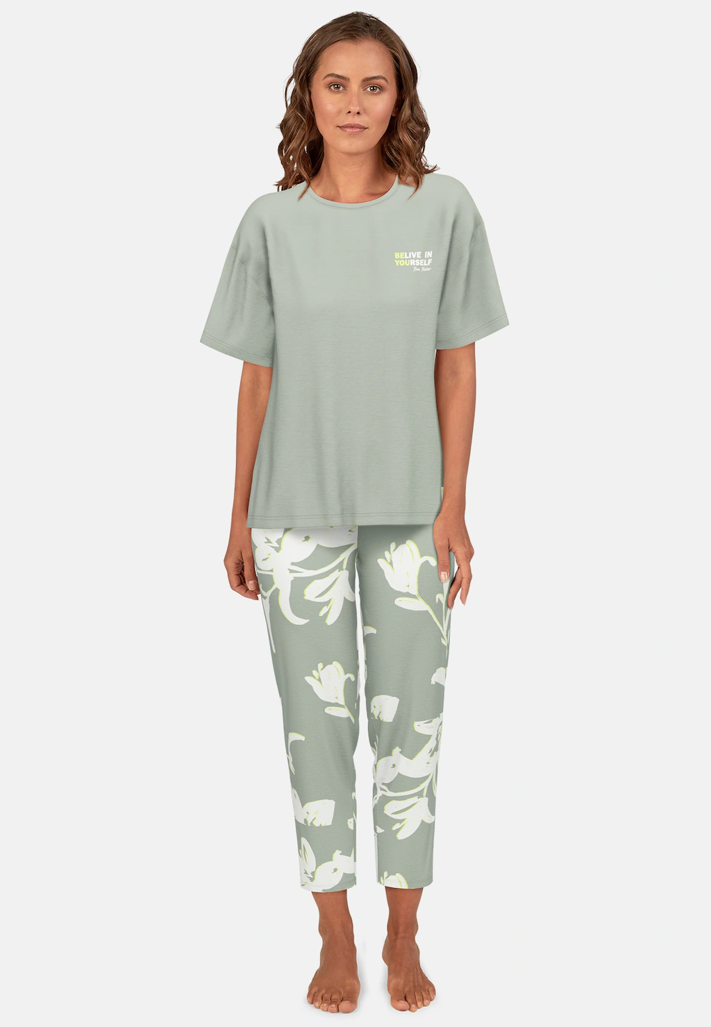 TOM TAILOR Capri-Pyjama "Kenmare", (2 tlg.), mit Muster, Kurzarm, Rundhalsa günstig online kaufen