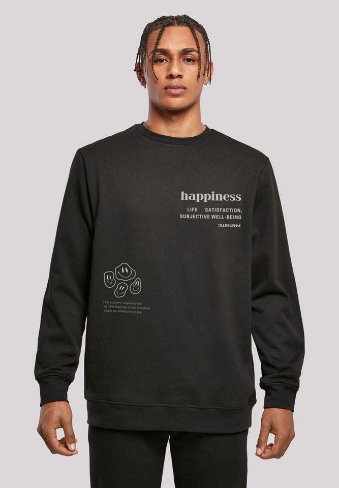 F4NT4STIC Kapuzenpullover happiness CREWNECK Print günstig online kaufen