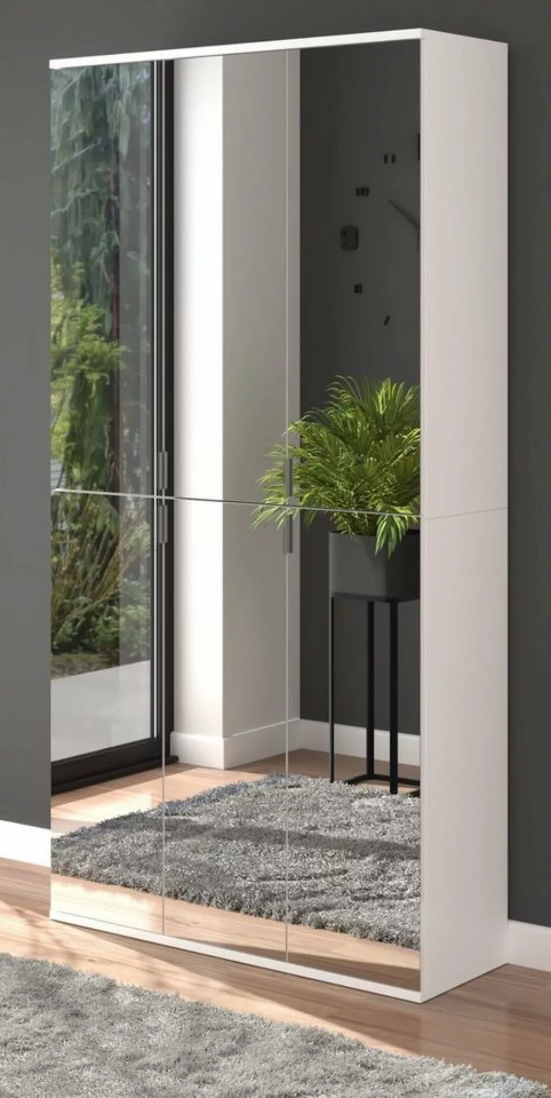 xonox.home Garderobenschrank ProjektX (Kompakt-Garderobe in weiß mit 6 Spie günstig online kaufen