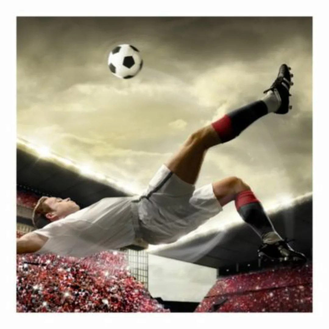 Bilderwelten Fototapete Fußball Action weiß Gr. 336 x 336 günstig online kaufen