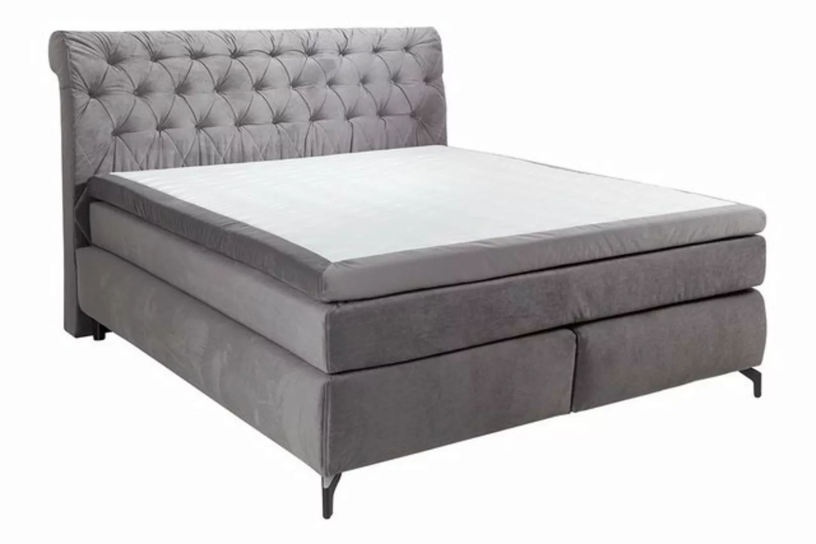 riess-ambiente Boxspringbett VERONA 180x200cm grau, Bett · inkl. Matratze & günstig online kaufen