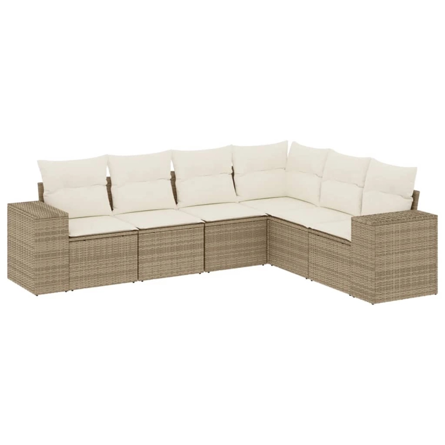 vidaXL 6-Tlg Garten-Sofagarnitur mit Kissen Beige Poly Rattan 3222607 günstig online kaufen