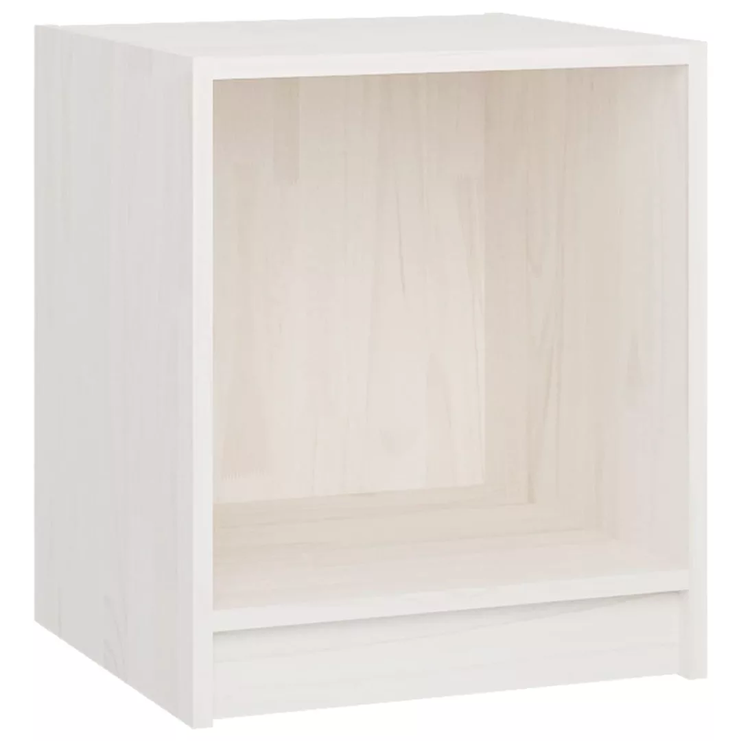 Nachttisch Weiß 35,5x33,5x41,5 Cm Massivholz Kiefer günstig online kaufen