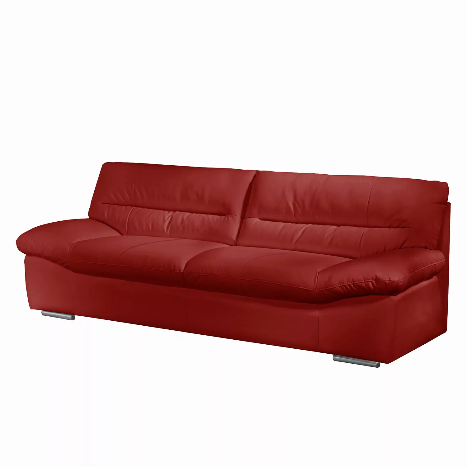home24 Cotta Sofa Doug 3-Sitzer Rot Echtleder 231x87x100 cm (BxHxT) Modern günstig online kaufen