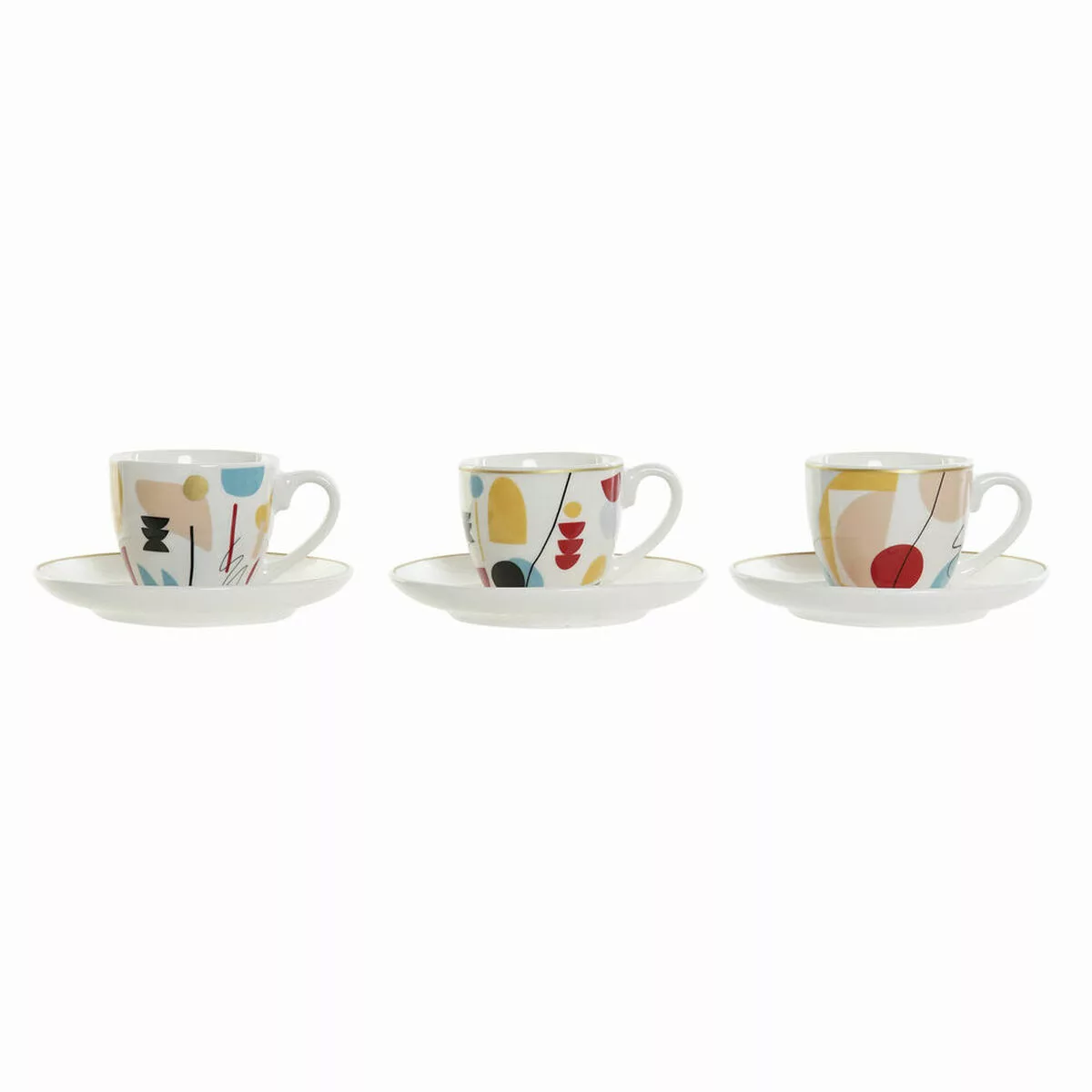 Satz Von Kaffeetassen Dkd Home Decor Abstrakt Bone China Porzellan (80 Ml) günstig online kaufen