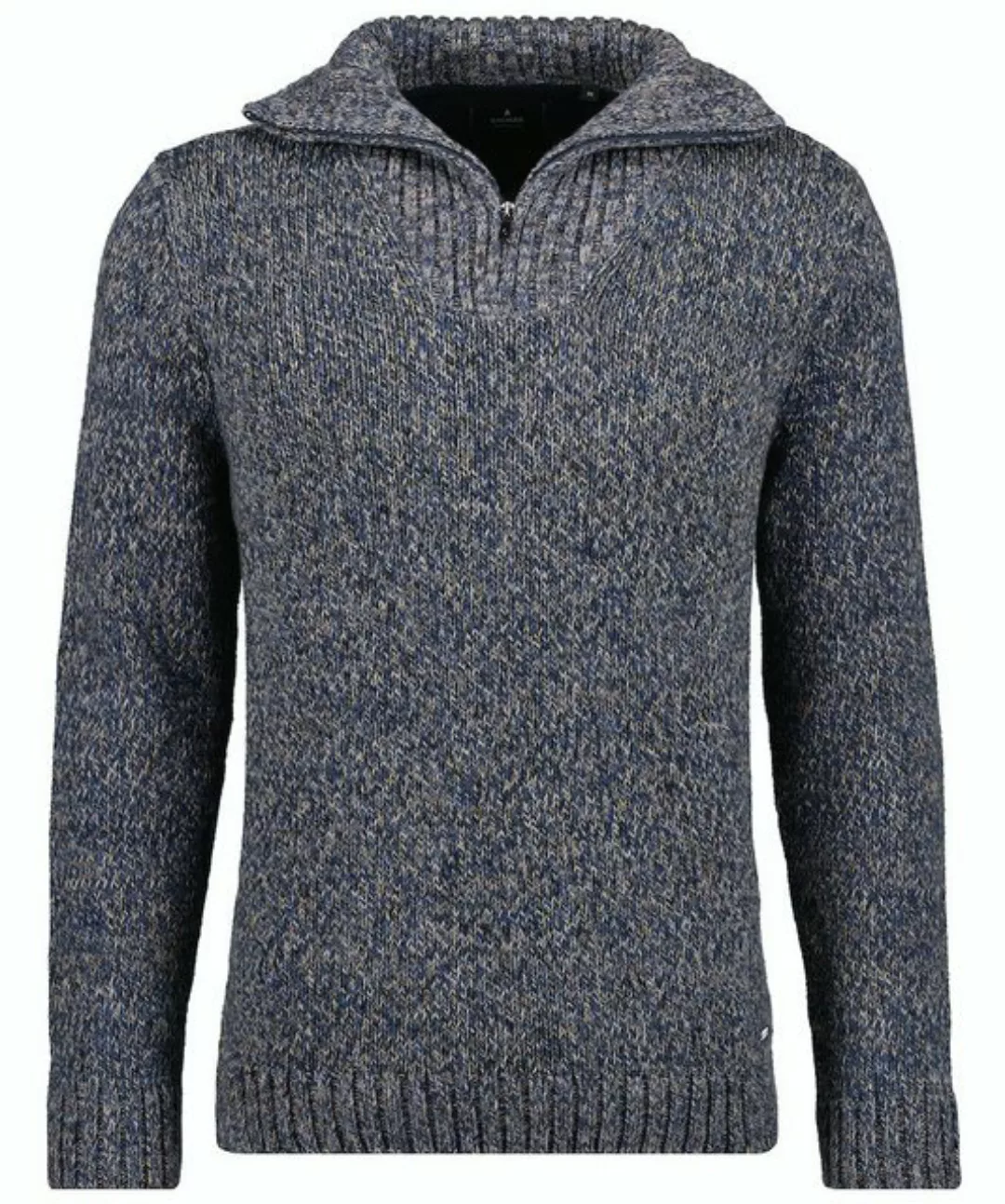 RAGMAN V-Ausschnitt-Pullover Tweed mit Troyer und Zip günstig online kaufen