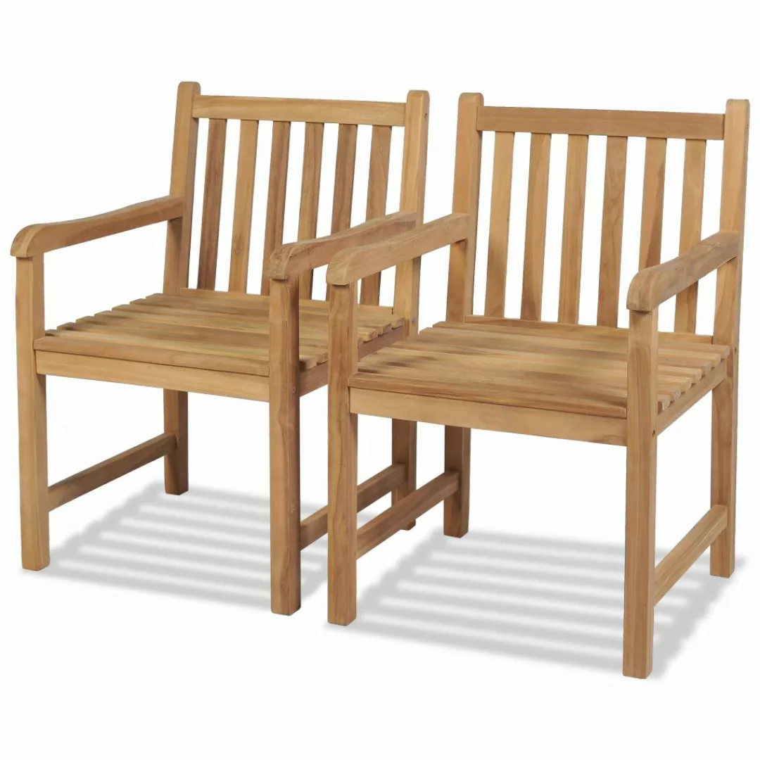 Gartenstühle 2 Stk. Massivholz Teak günstig online kaufen