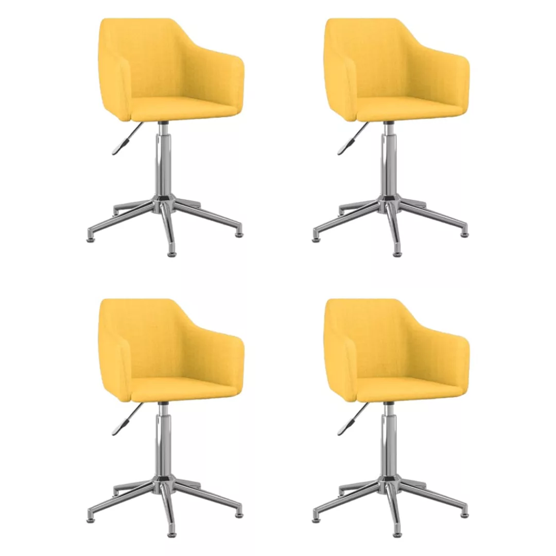 Vidaxl Esszimmerstühle 4 Stk. Drehbar Gelb Stoff günstig online kaufen