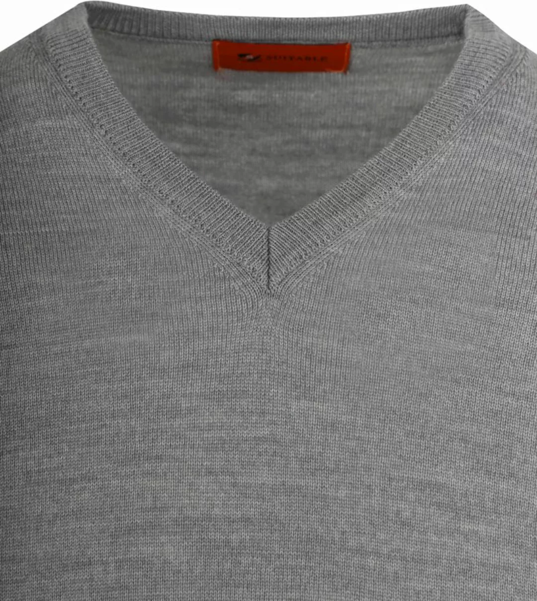 Suitable Pullover V-Ausschnitt Wolle Grau - Größe XXL günstig online kaufen