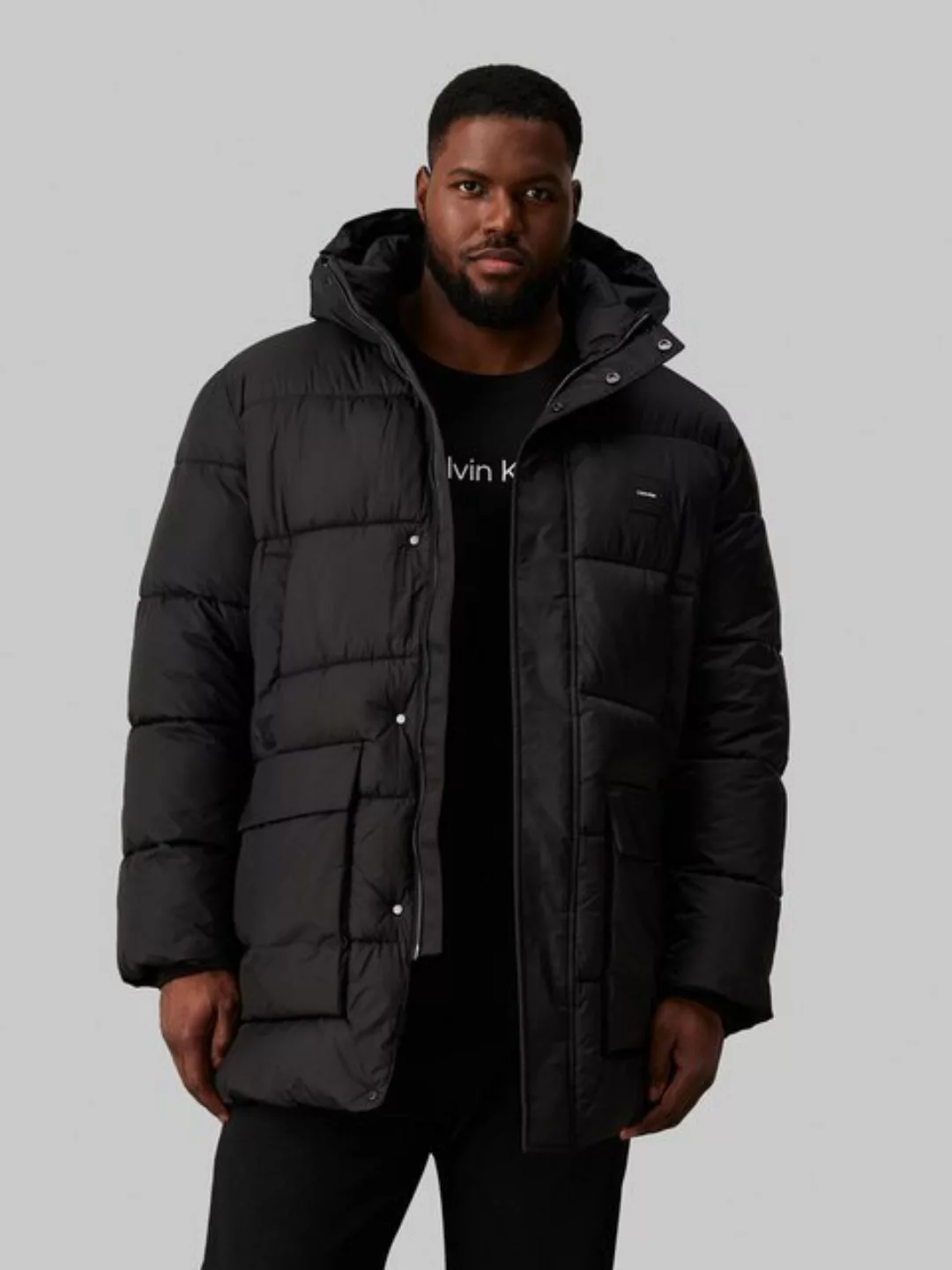 Calvin Klein Big&Tall Steppmantel "BT LONG HOODED QUILT PUFFER MW", in Groß günstig online kaufen