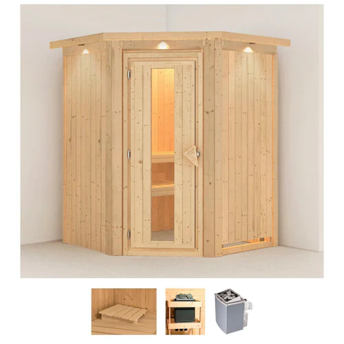 Karibu Sauna »Larin«, 9 KW-Ofen mit integrierter Steuerung günstig online kaufen