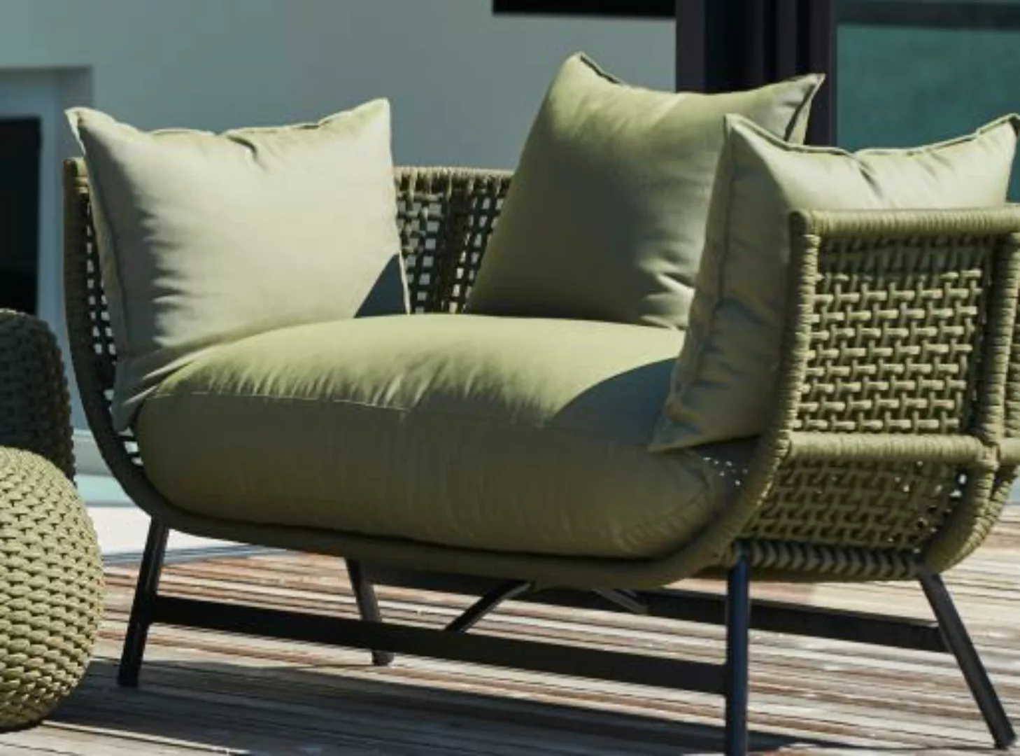 Outdoor Loungesofa Suka schwarz/olive günstig online kaufen