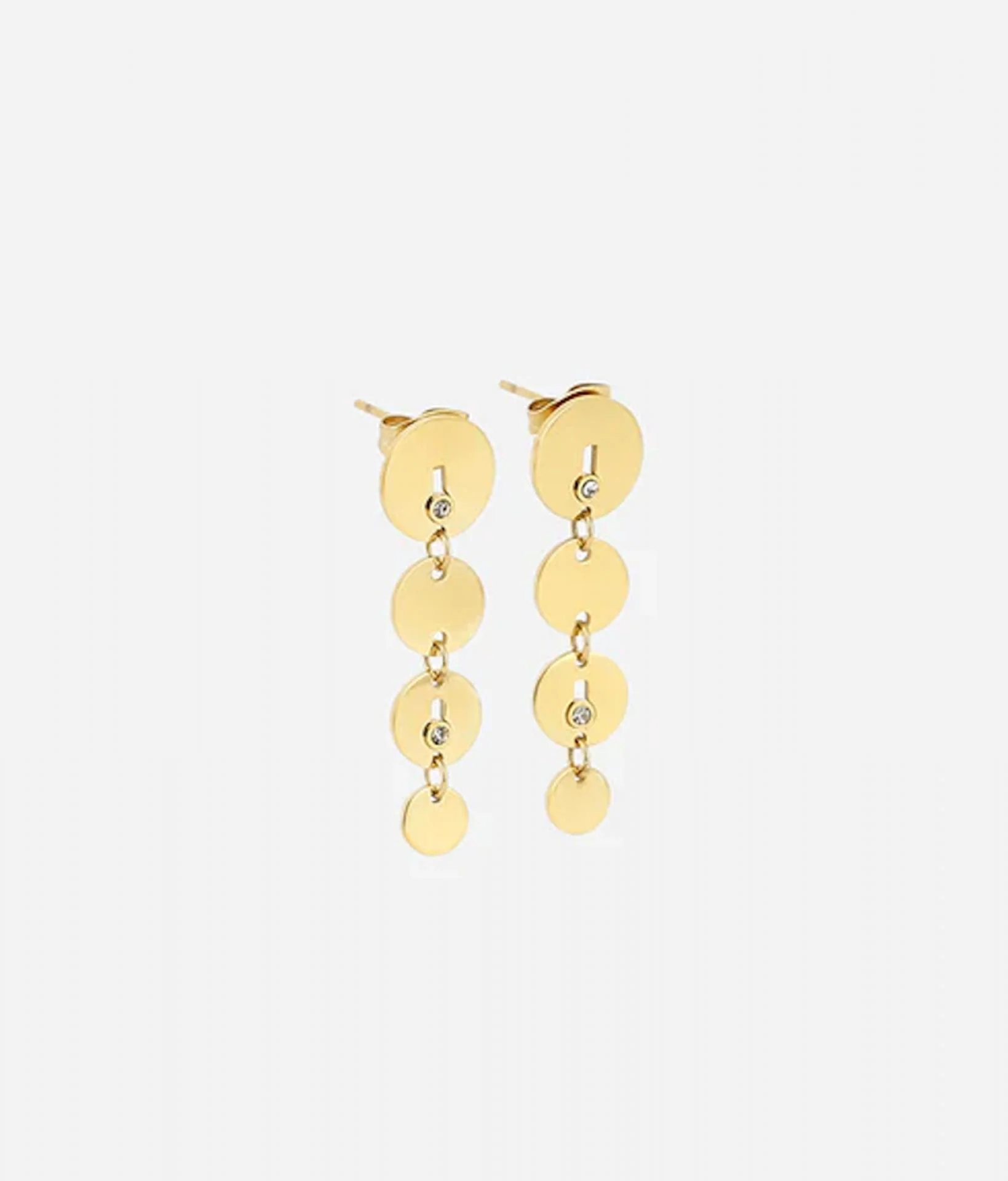 Zag Bijoux Ohrstecker Circles mit hängenden Plättchen - Farbe: Gold günstig online kaufen