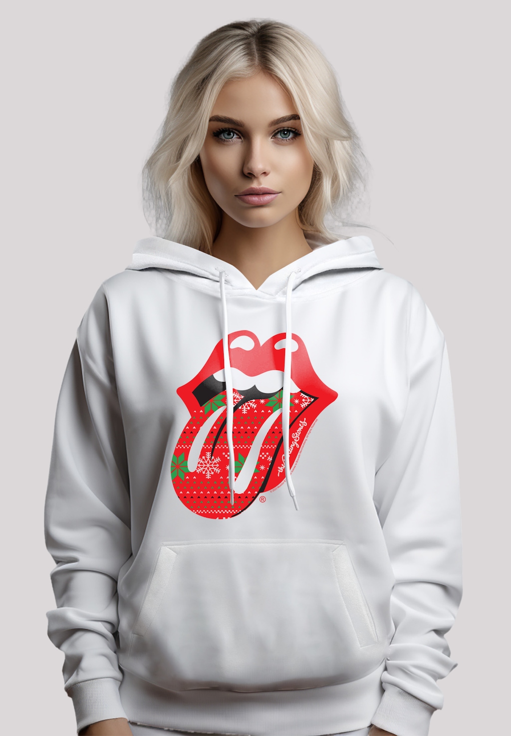 F4NT4STIC Kapuzenpullover "The Rolling Stones Weihnachtsn Christmas Zunge", günstig online kaufen