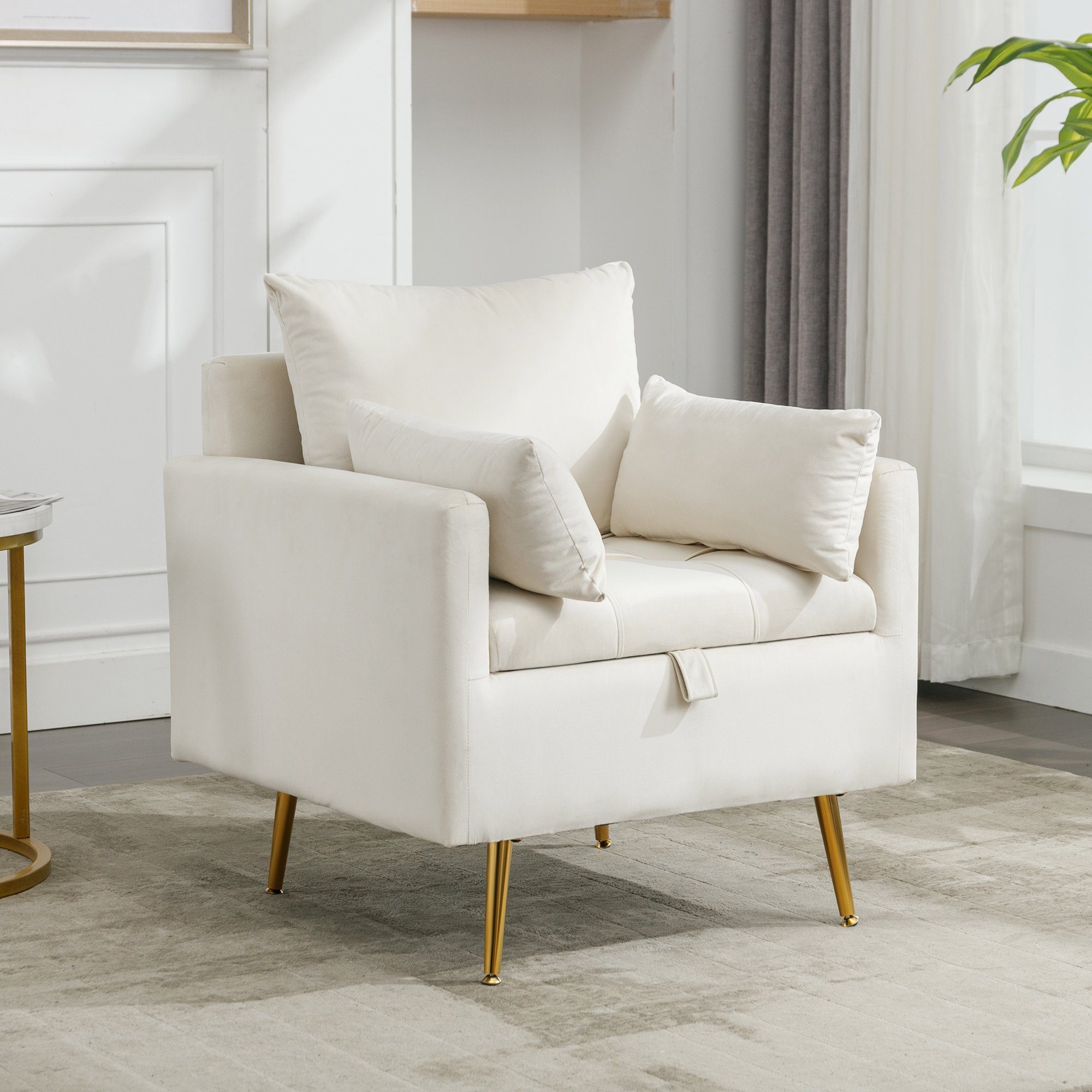 Merax Sessel mit Stauraum und goldenen günstig online kaufen