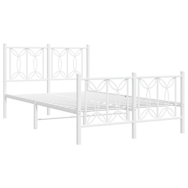 vidaXL Bett Bettgestell mit Kopf- und Fußteil Metall Weiß 120x200 cm günstig online kaufen