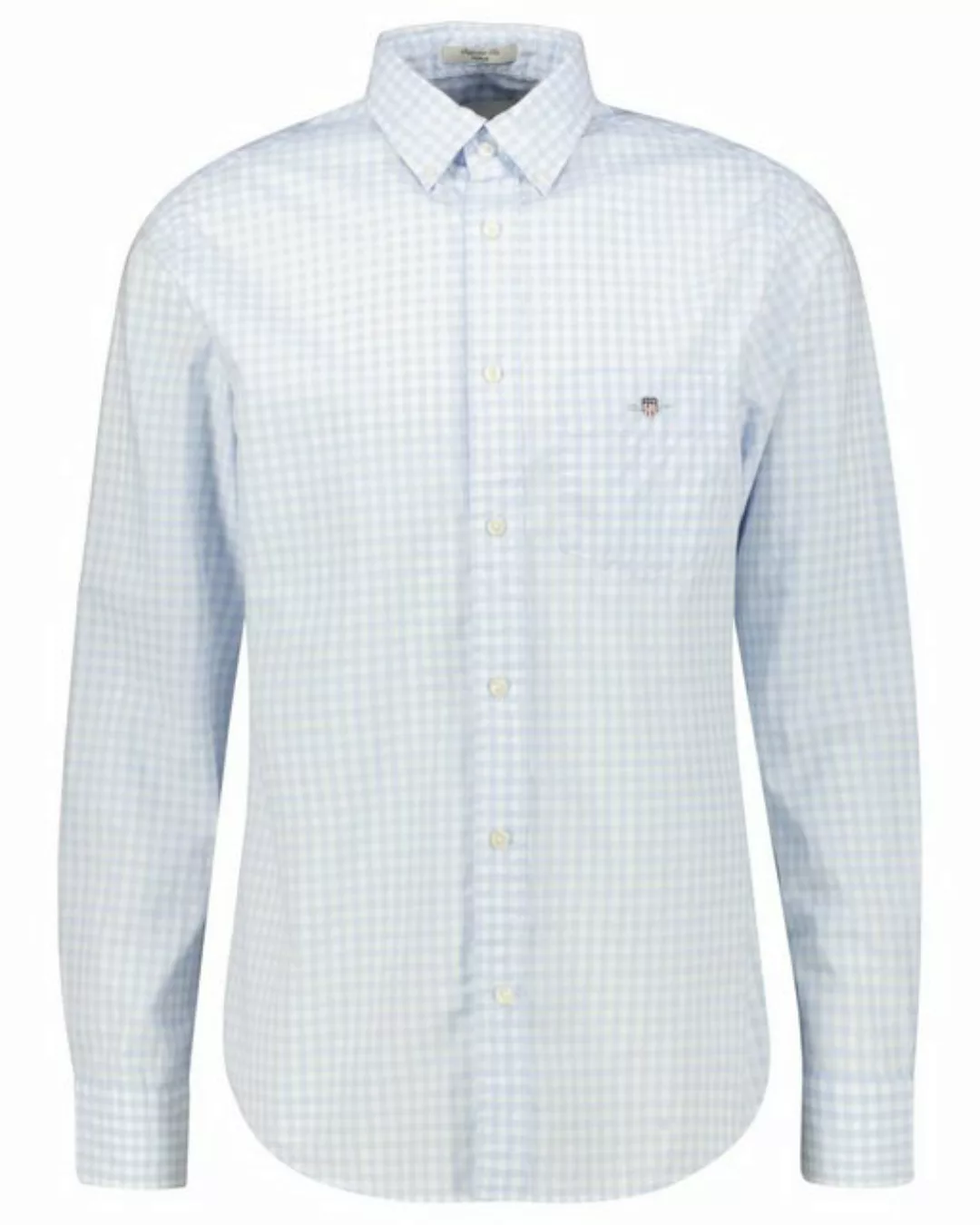 Gant Langarmhemd REG POPLIN GINGHAM SHIRT mit Logostickerei auf der Brust günstig online kaufen