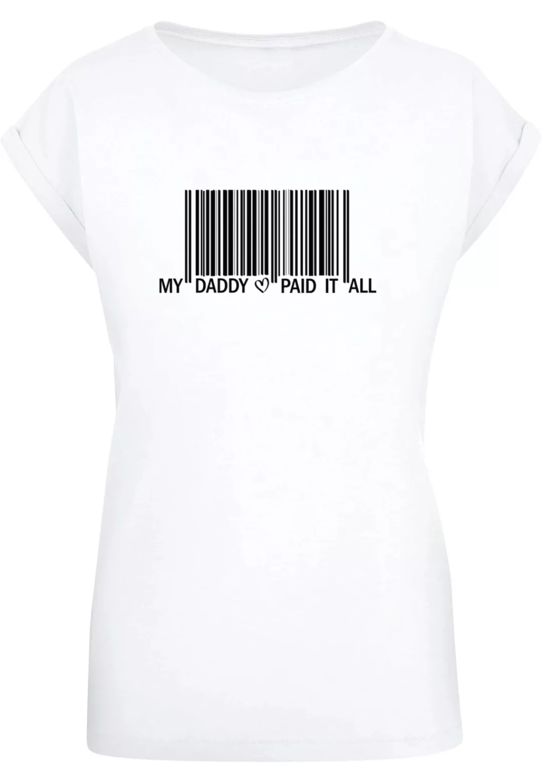 Merchcode T-Shirt "Merchcode Damen Ladies Dad Pay Barcode Extended Shoulder günstig online kaufen