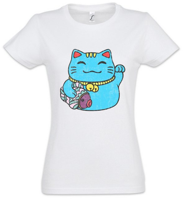 Urban Backwoods Print-Shirt Maneki Neko III Damen T-Shirt Winkekatze Maneki günstig online kaufen