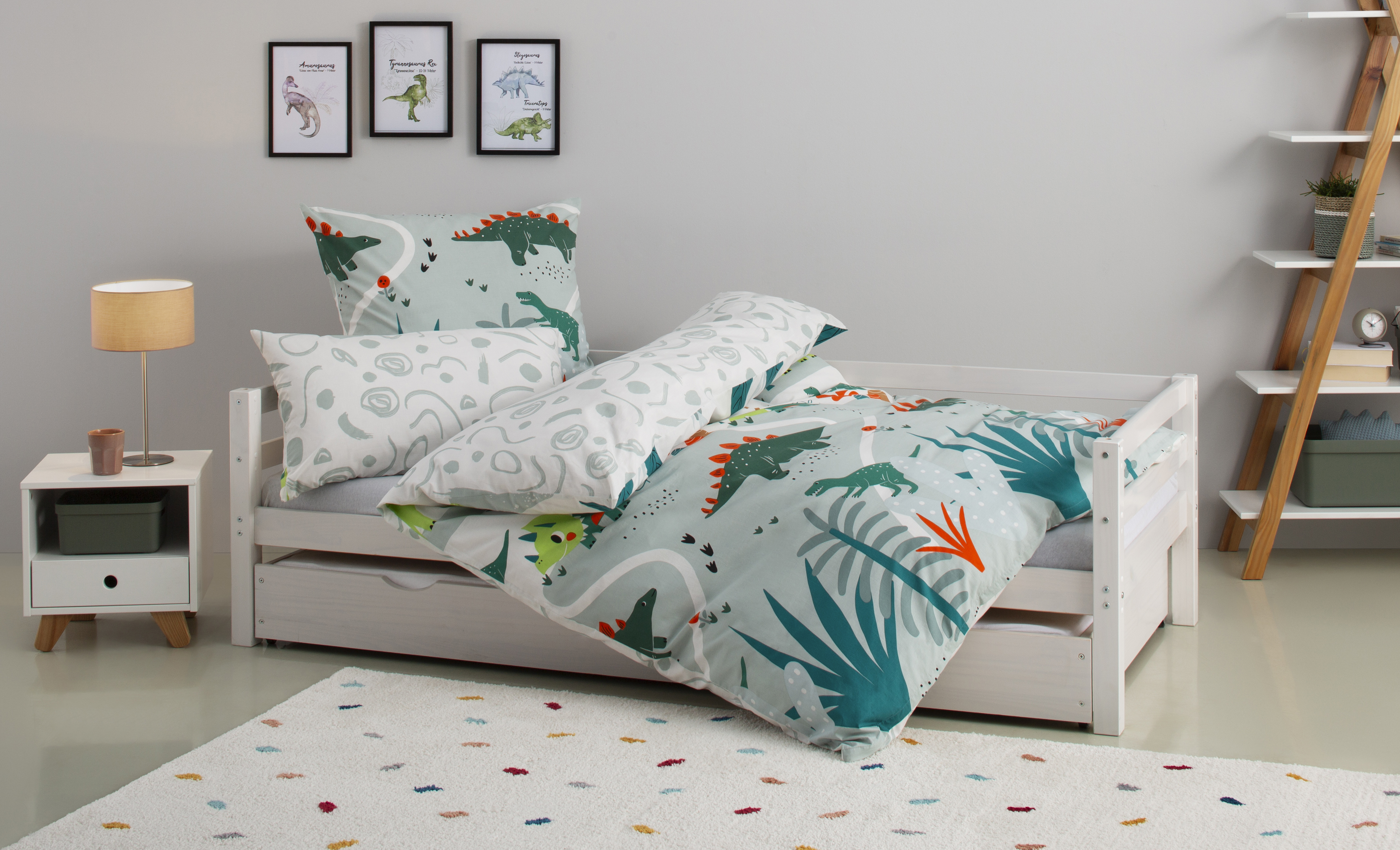 Lüttenhütt Kinderbettwäsche »CUDDLEE«, in vielen Designs: Dino,Einhorn,Welt günstig online kaufen