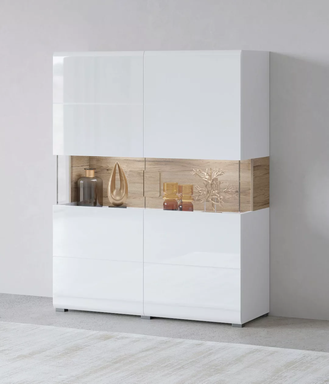 INOSIGN Highboard "Toledo,Breite 121,5 cm, trendige Hochkommode mit 2 Türen günstig online kaufen