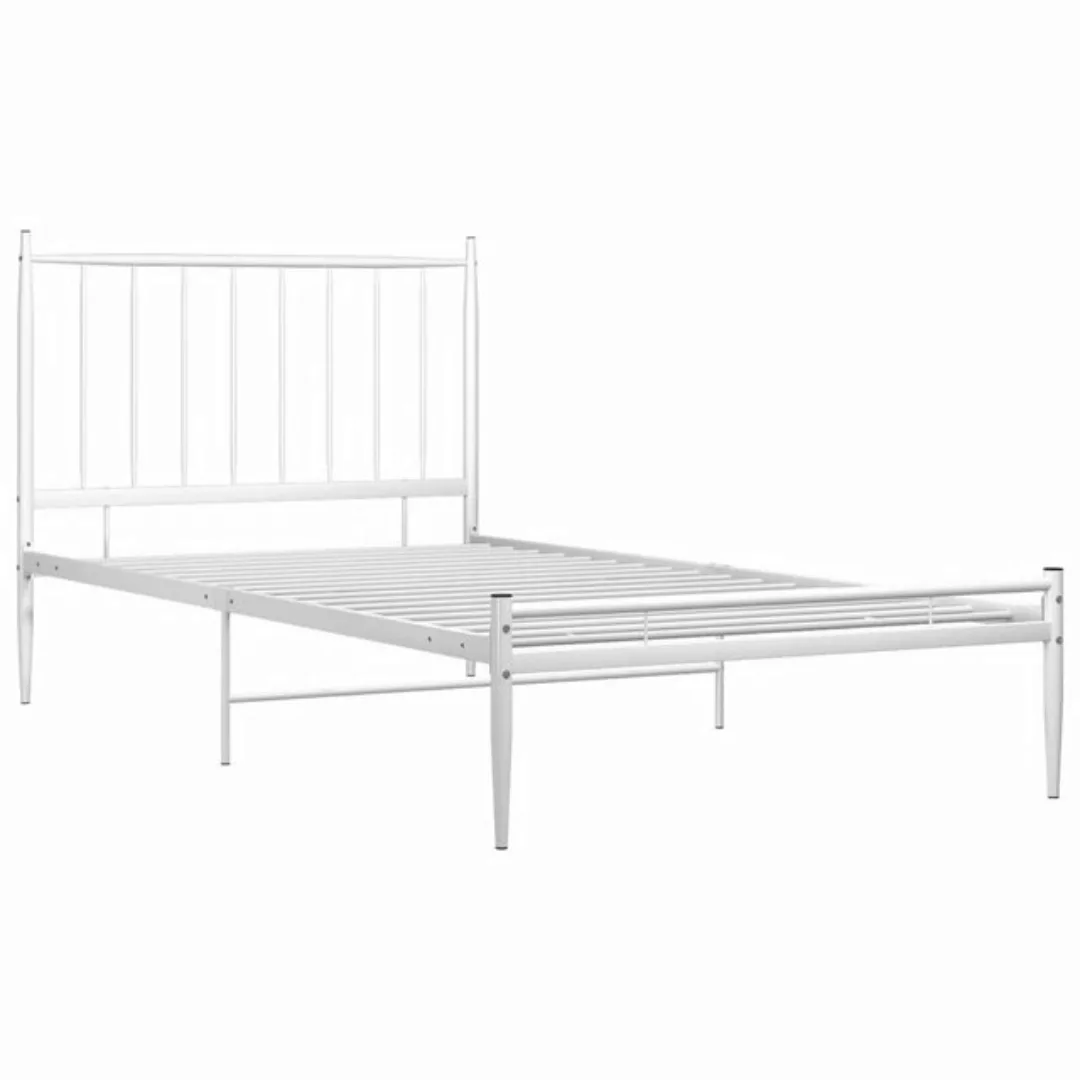 furnicato Bettgestell Bett Weiß Metall 90x200 cm (1-tlg) günstig online kaufen