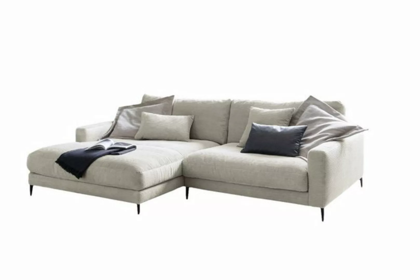 KAWOLA Ecksofa CARA, Sofa Cord, Recamiere links od. rechts, versch. Farben günstig online kaufen