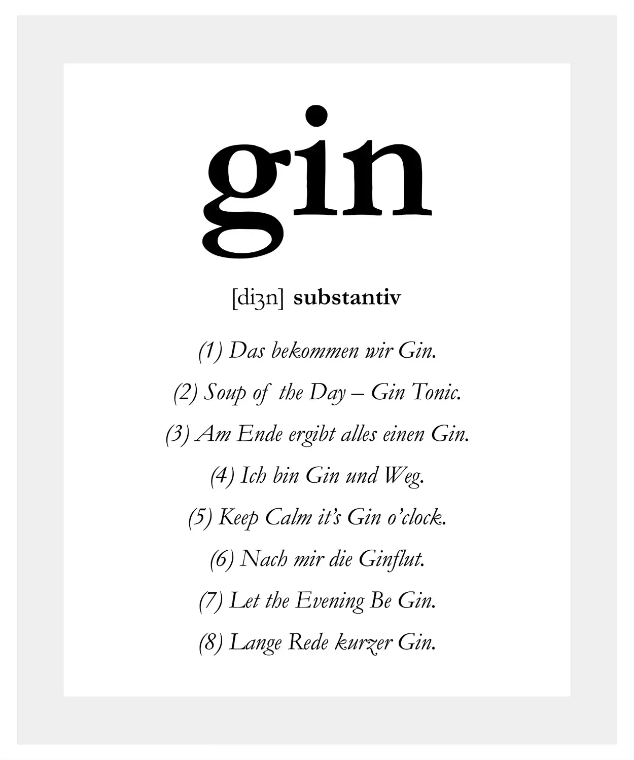 queence Bild "gin", Sprüche & Texte, Spruch, gerahmt günstig online kaufen