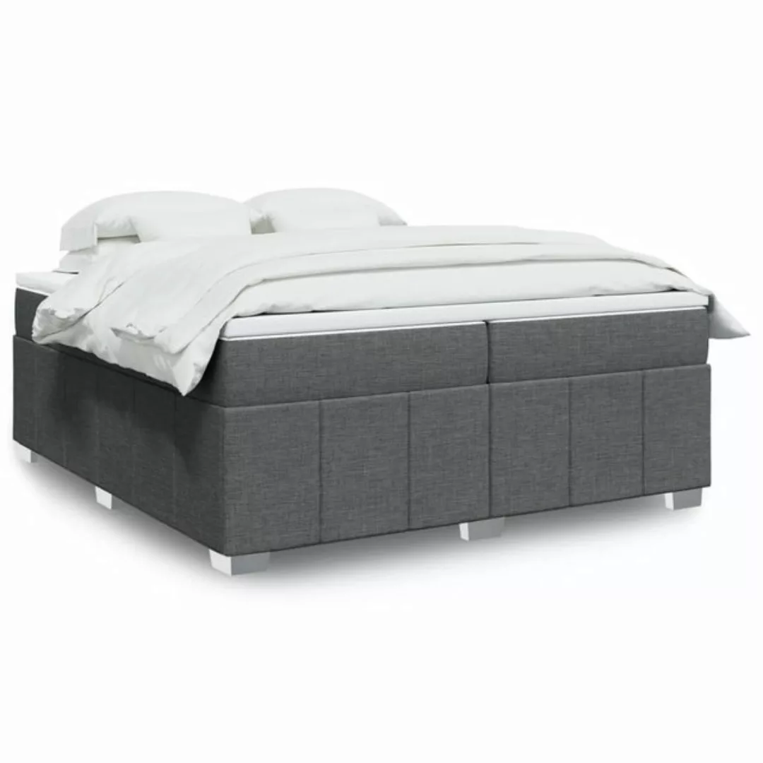 vidaXL Boxspringbett, Boxspringbett mit Matratze Dunkelgrau 200x200 cm Stof günstig online kaufen