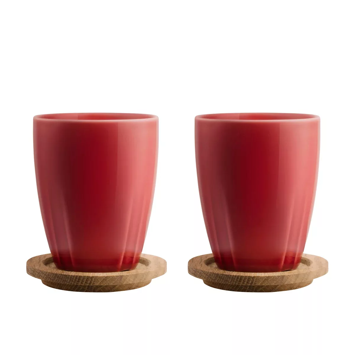 Bruk Tasse mit Holzdeckel 2er Pack rot günstig online kaufen