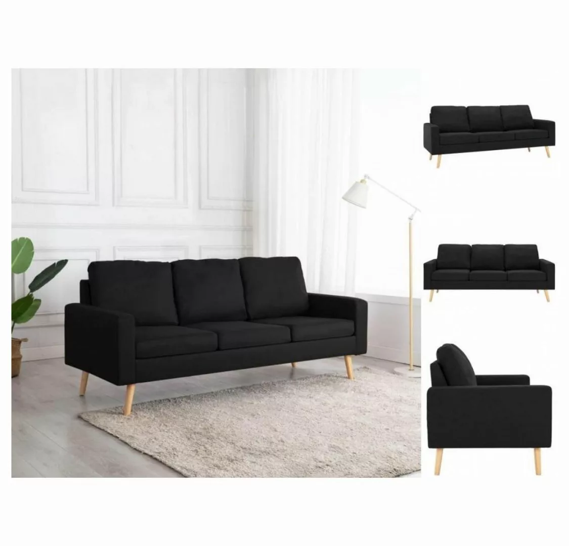 vidaXL Sofa 3-Sitzer-Sofa Schwarz Stoff Couch günstig online kaufen