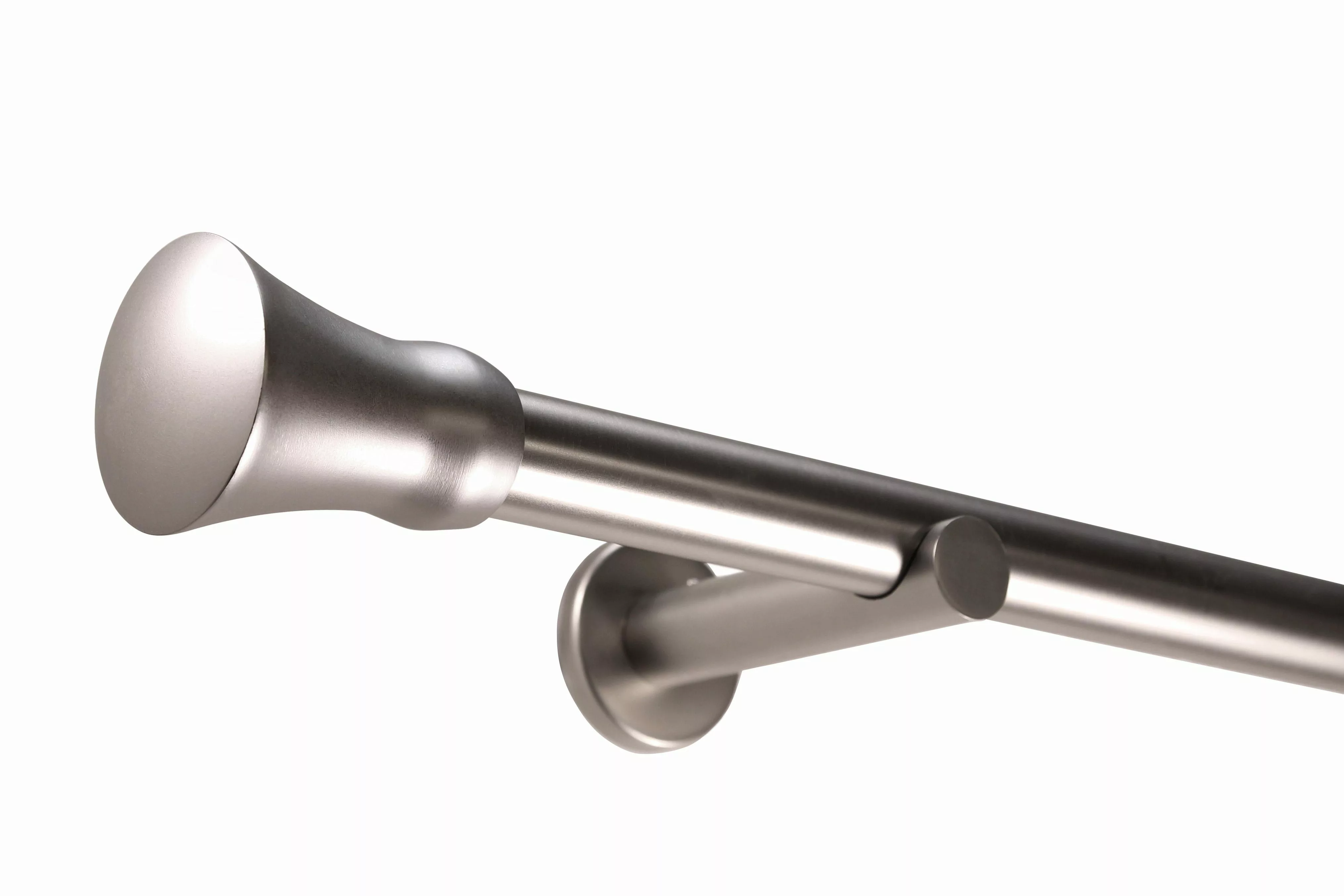 Deco-Raum Gardinenstange nach Maß 1-Lauf Kegel Ø 25 Edelstahl-optik 60cm günstig online kaufen