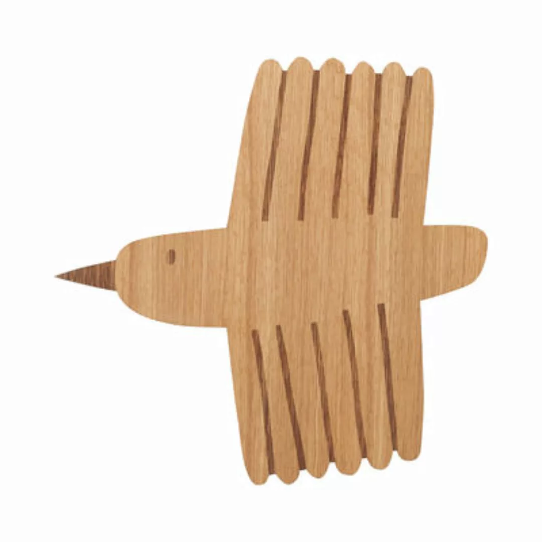 Wandleuchte mit Stromkabel Bird holz natur / Holz - L 31 x H 30,5 cm - Ferm günstig online kaufen