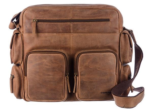 GreenLand Nature Messenger Bag "Montenegro", aus echtem Leder mit praktisch günstig online kaufen