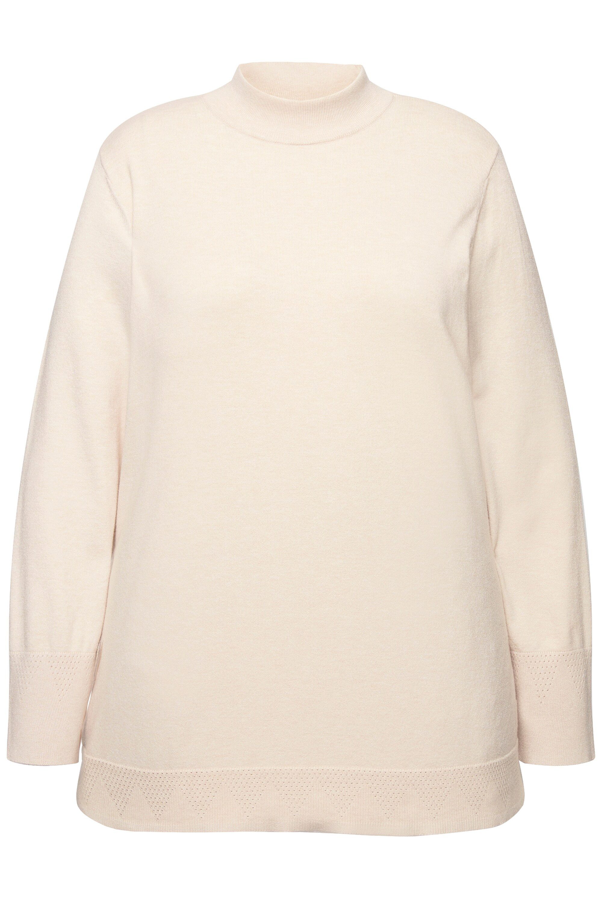 Ulla Popken Strickpullover Pullover Stehkragen Langarm günstig online kaufen