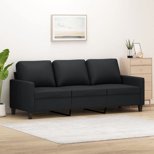 vidaXL Sofa 3-Sitzer-Sofa Schwarz 180 cm Kunstleder günstig online kaufen