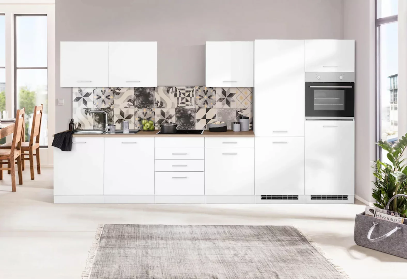 HELD MÖBEL Küchenzeile "Visby", ohne E-Geräte, 360 cm, für Kühl/Gefrierkomb günstig online kaufen