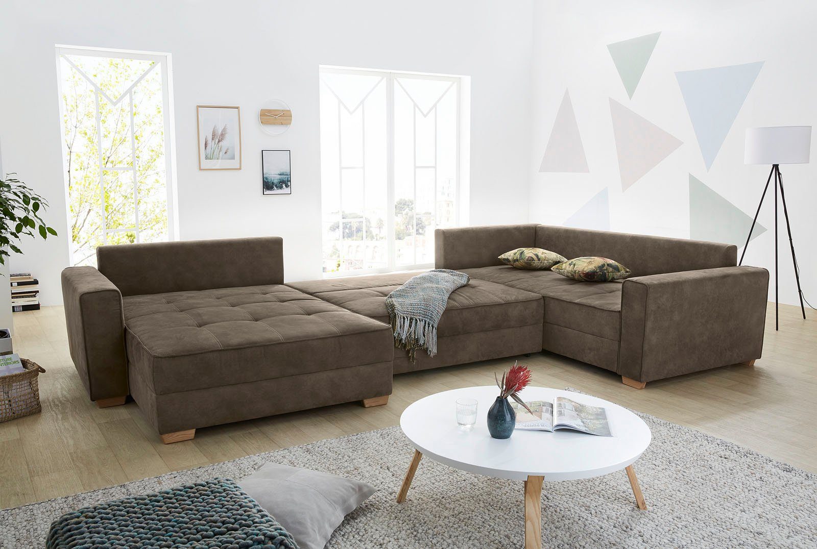 Jockenhöfer Gruppe Wohnlandschaft "Brixen U-Form", Bettfunktion, Bettkasten günstig online kaufen